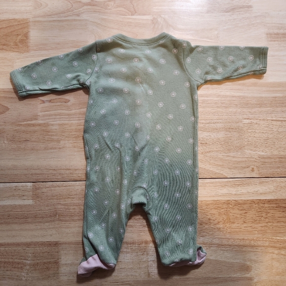 Baby Girl's 3 Month Button-up Footie Pajamas with Cute Animal - Picture 4 of 4